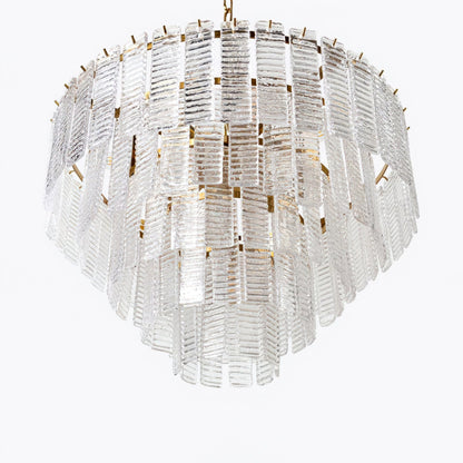 Opalora Pink Glass Chandelier - Elegant Design with Adjustable Height