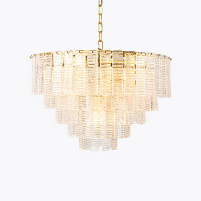 Opalora Pink Glass Chandelier - Elegant Design with Adjustable Height
