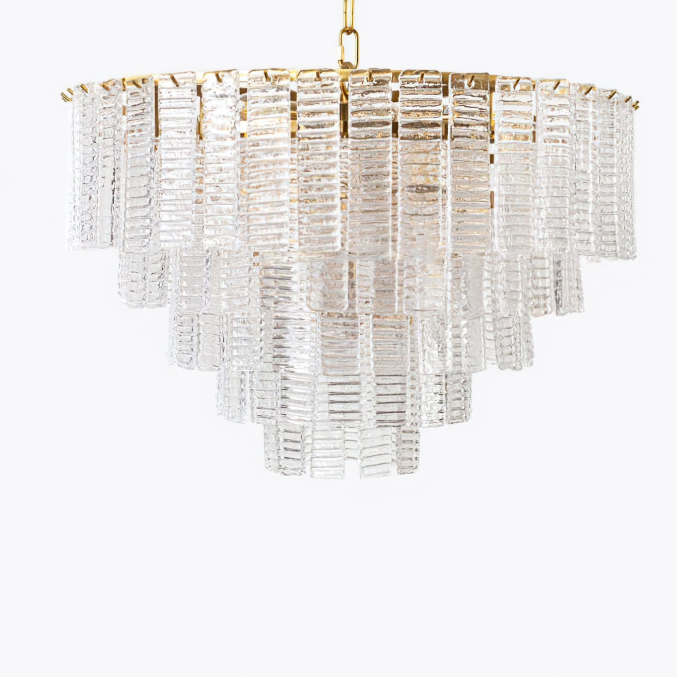 Opalora Pink Glass Chandelier - Elegant Design with Adjustable Height