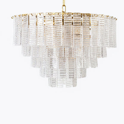 Opalora Pink Glass Chandelier - Elegant Design with Adjustable Height