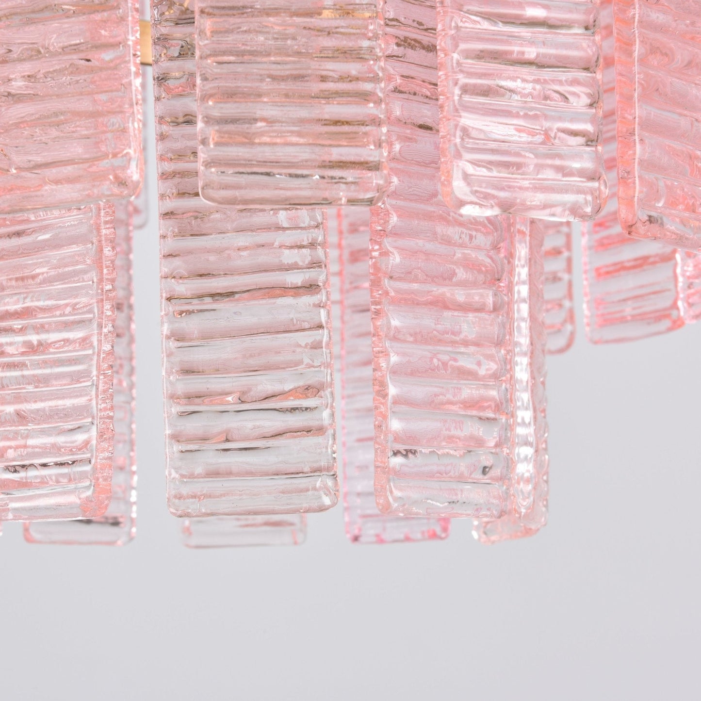 Opalora Pink Glass Chandelier - Elegant Design with Adjustable Height