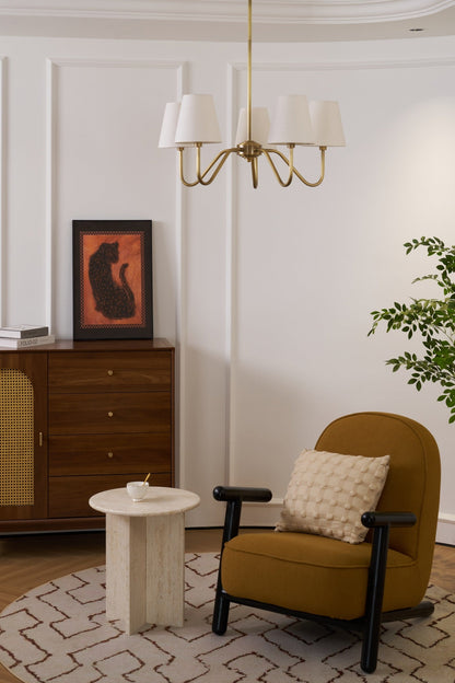 Opaluxe Brass Chandelier - Elegant Design with Adjustable Height & LED