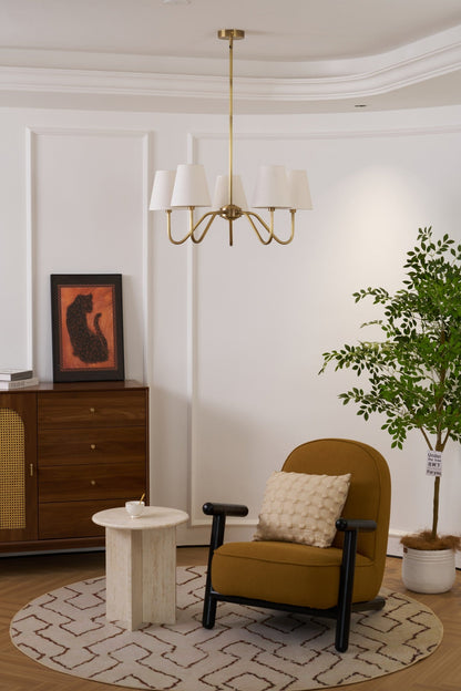 Opaluxe Brass Chandelier - Elegant Design with Adjustable Height & LED
