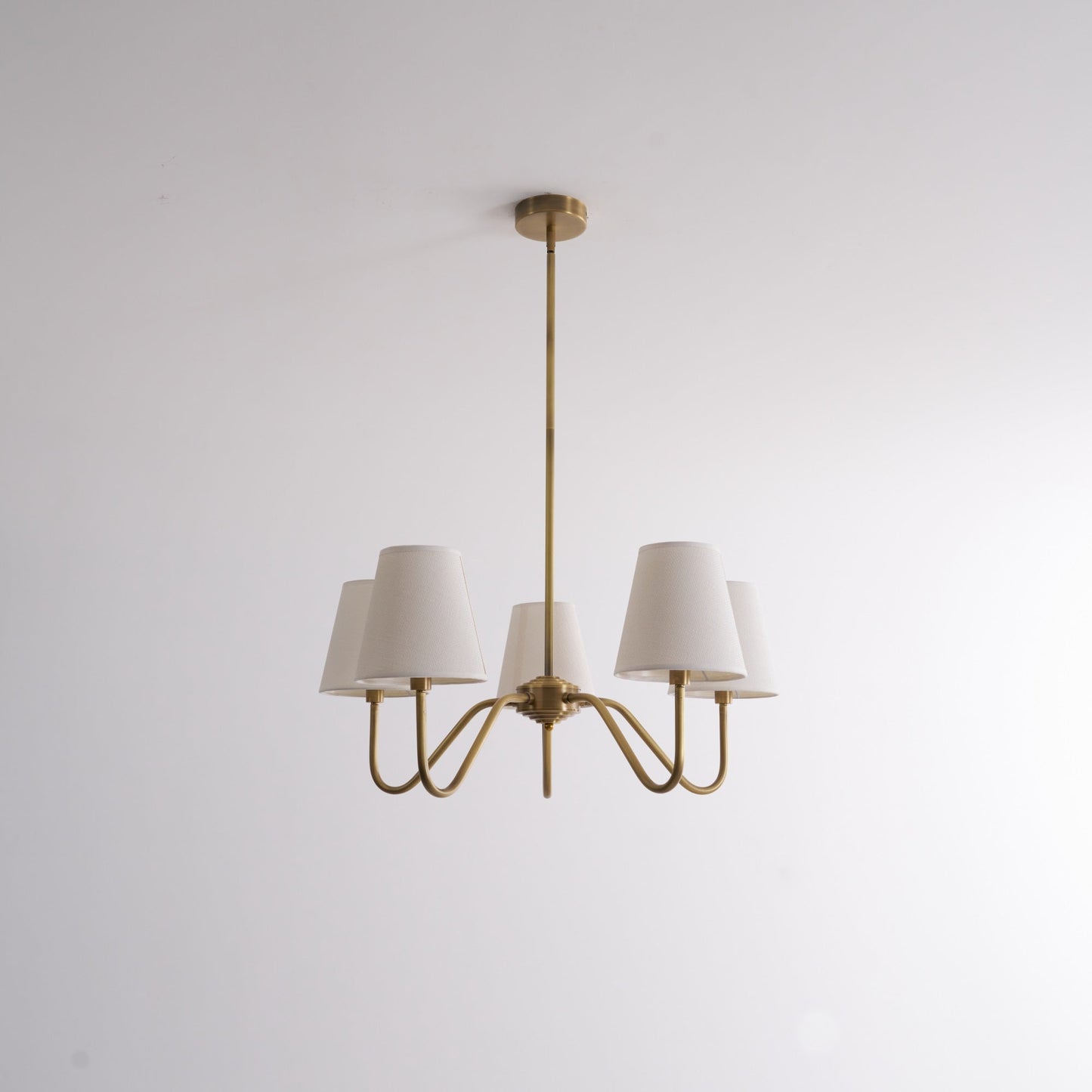 Opaluxe Brass Chandelier - Elegant Design with Adjustable Height & LED