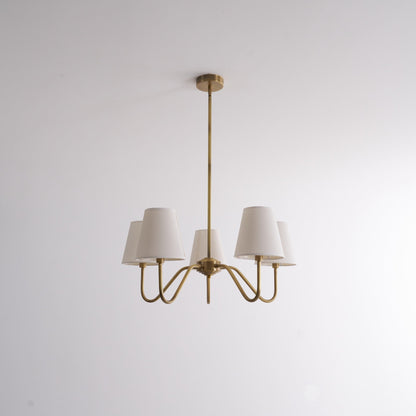 Opaluxe Brass Chandelier - Elegant Design with Adjustable Height & LED
