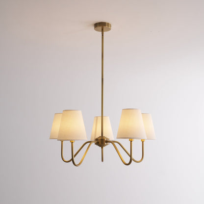 Opaluxe Brass Chandelier - Elegant Design with Adjustable Height & LED