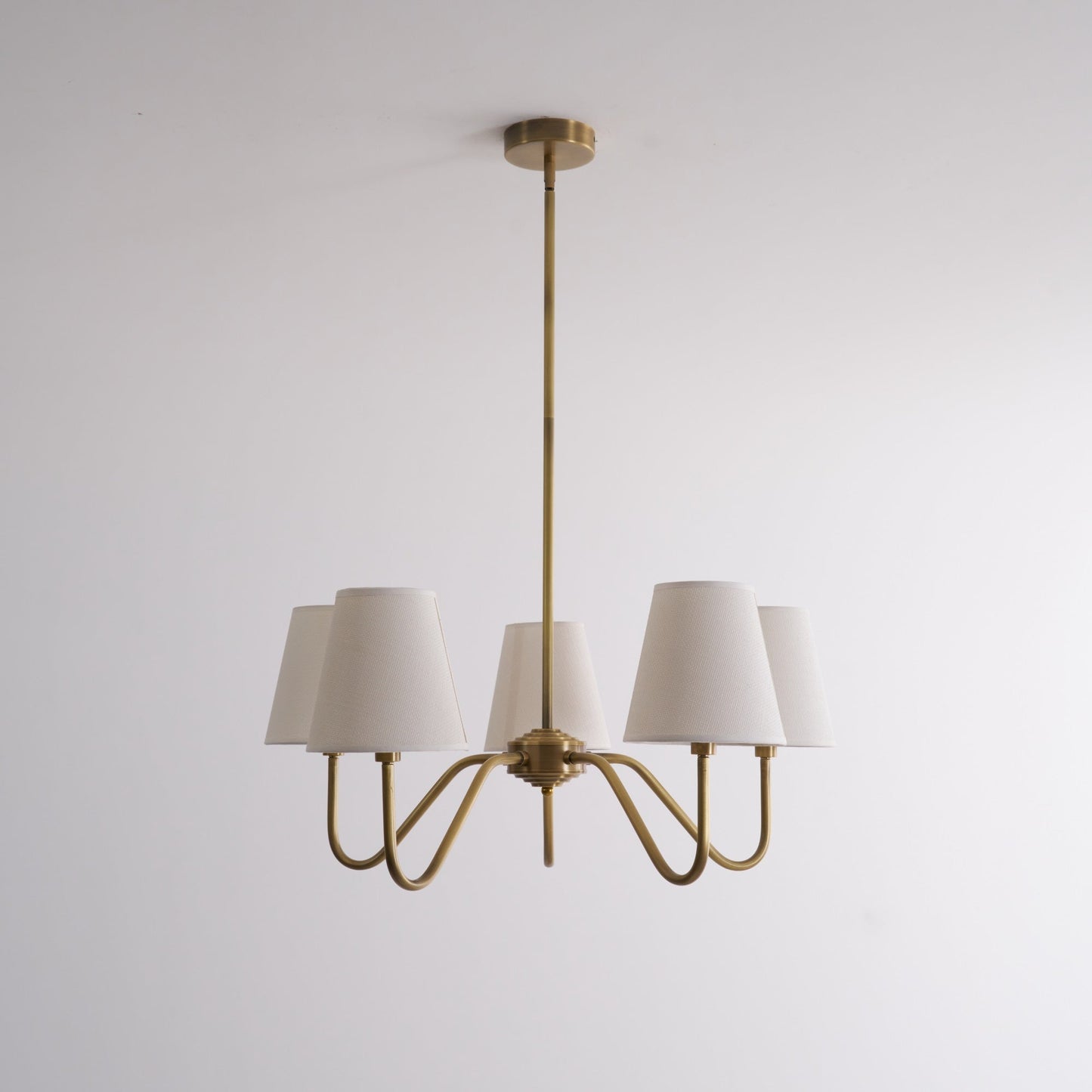 Opaluxe Brass Chandelier - Elegant Design with Adjustable Height & LED