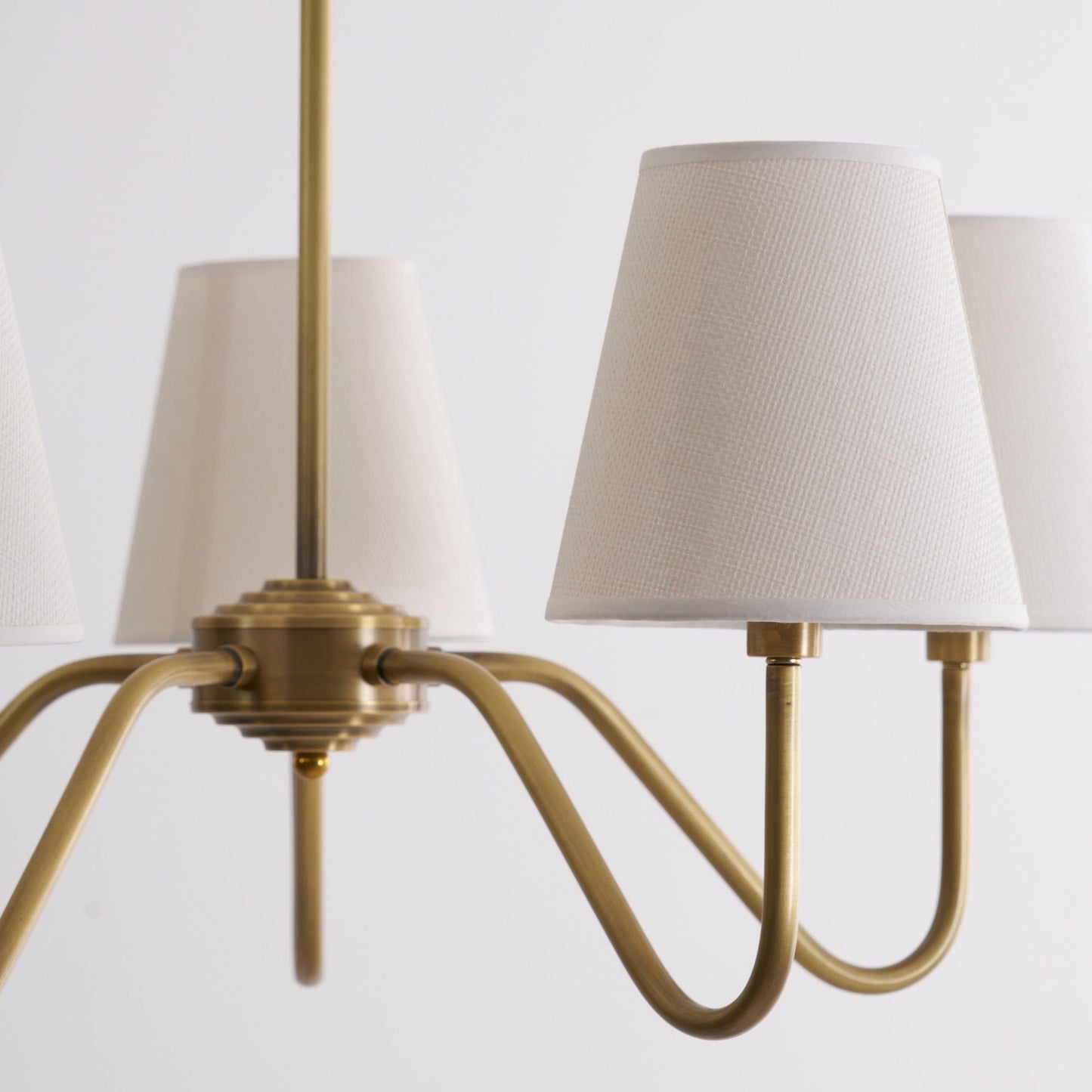 Opaluxe Brass Chandelier - Elegant Design with Adjustable Height & LED