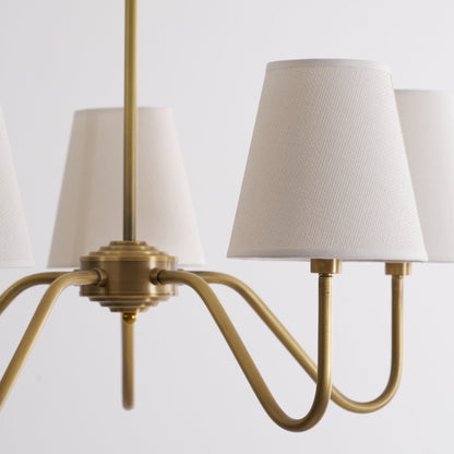Opaluxe Brass Chandelier - Elegant Design with Adjustable Height & LED