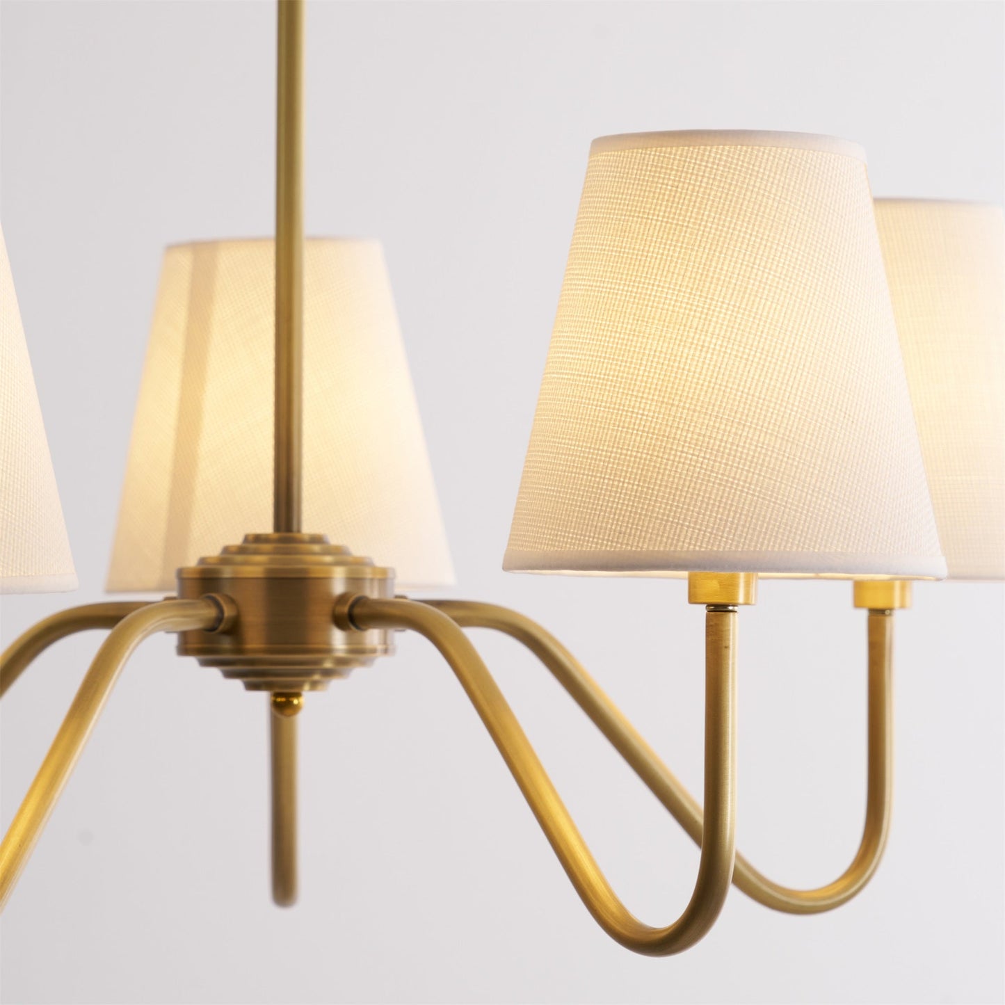 Opaluxe Brass Chandelier - Elegant Design with Adjustable Height & LED
