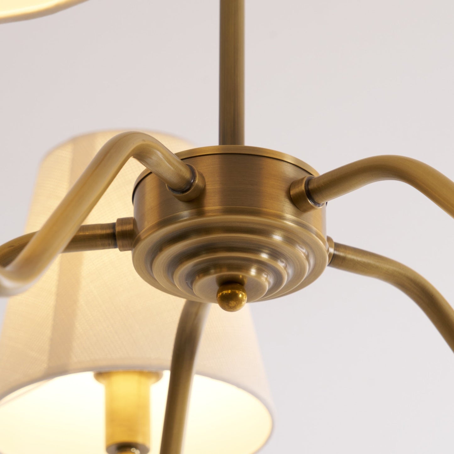 Opaluxe Brass Chandelier - Elegant Design with Adjustable Height & LED