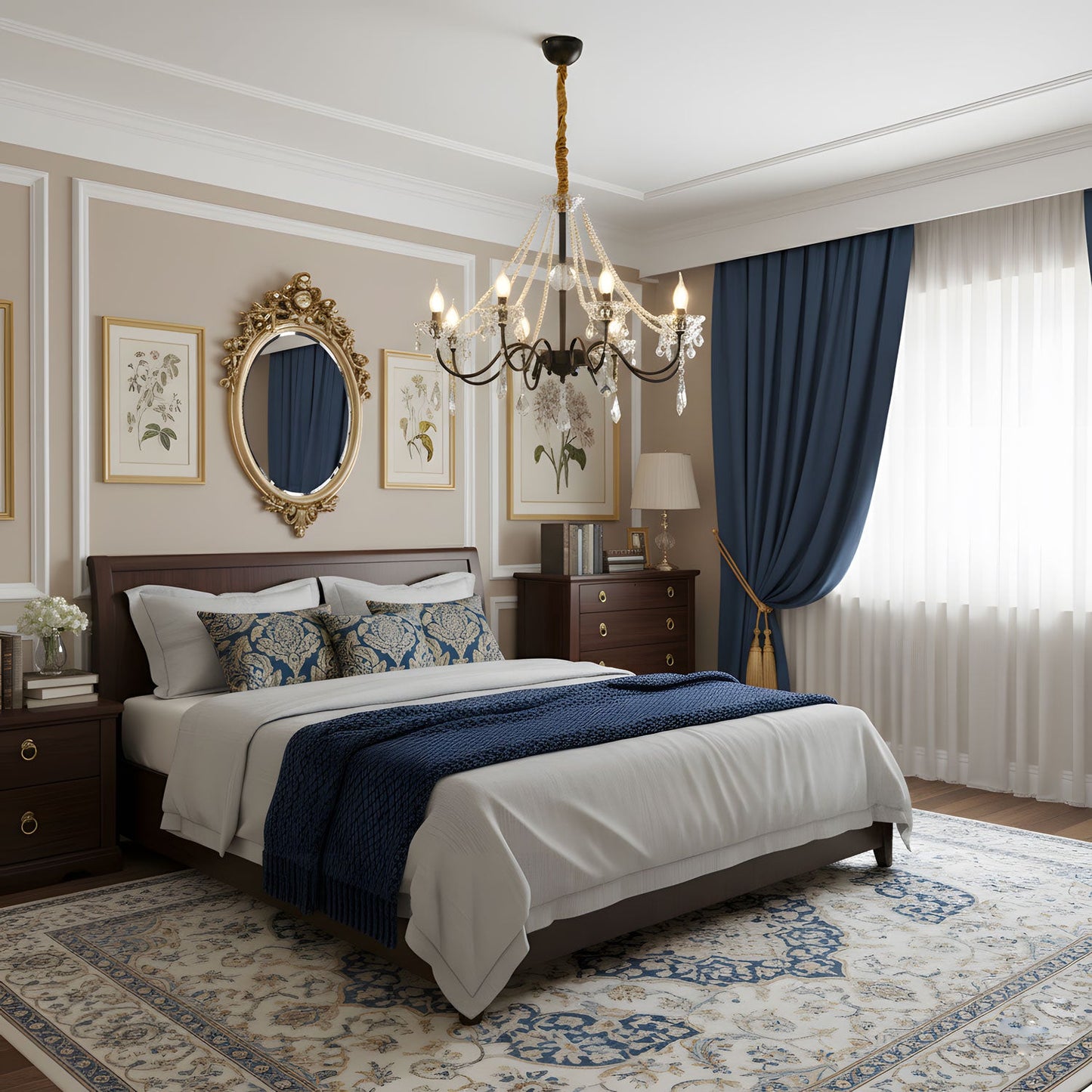 Opulence Crystal Chandelier - Elegant Design with Dimmable Lights
