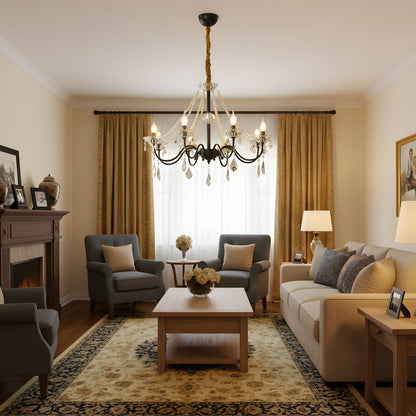 Opulence Crystal Chandelier - Elegant Design with Dimmable Lights