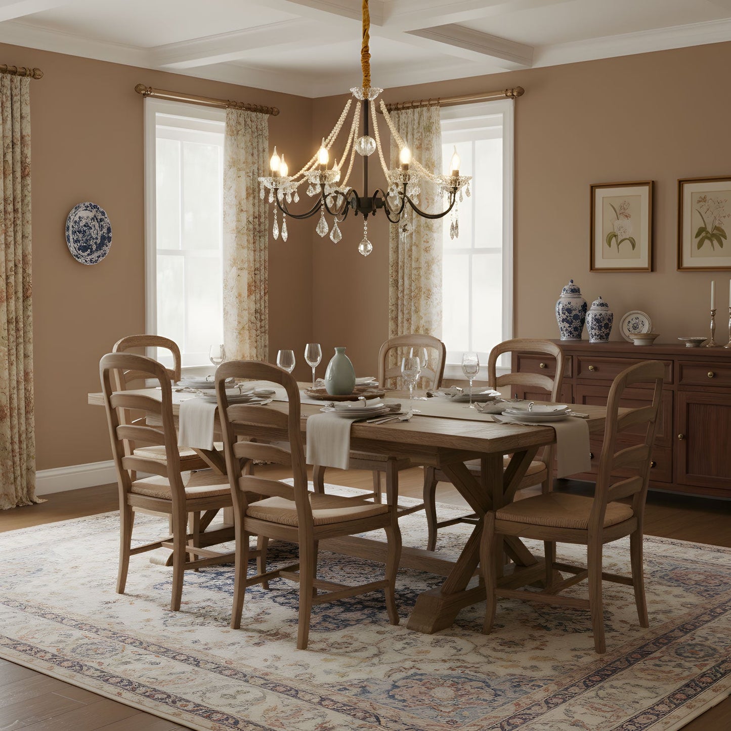 Opulence Crystal Chandelier - Elegant Design with Dimmable Lights