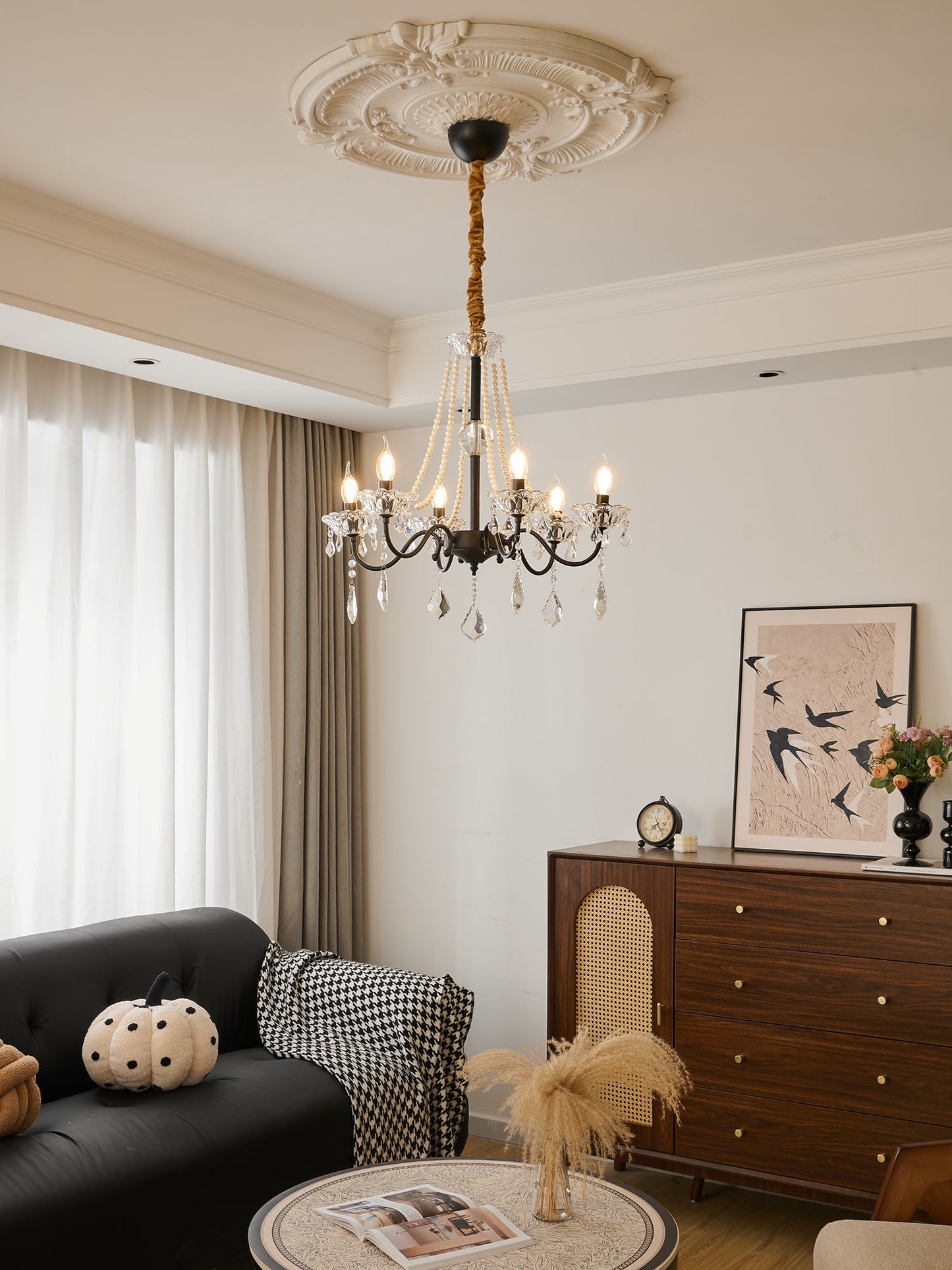 Opulence Crystal Chandelier - Elegant Design with Dimmable Lights