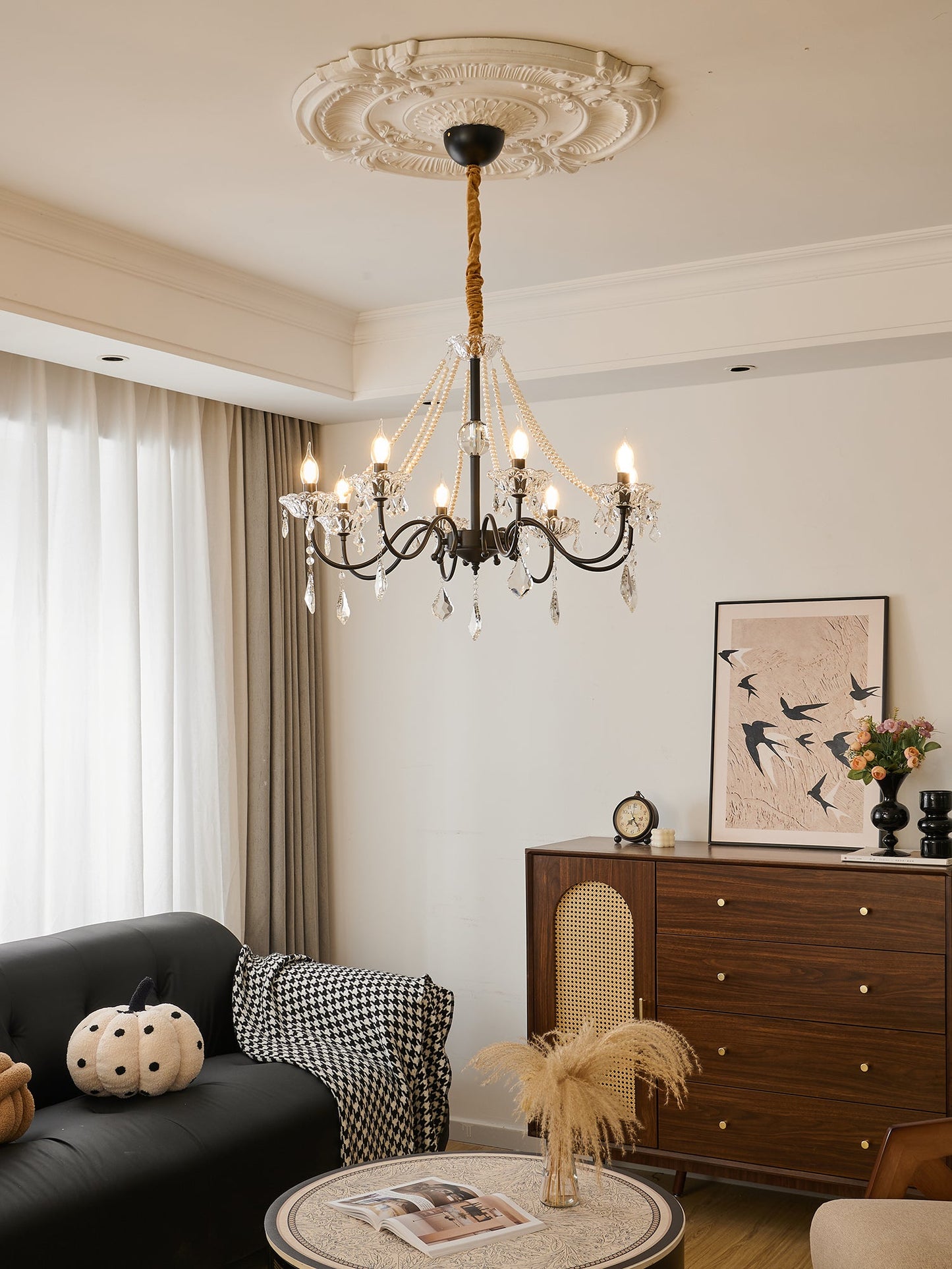 Opulence Crystal Chandelier - Elegant Design with Dimmable Lights