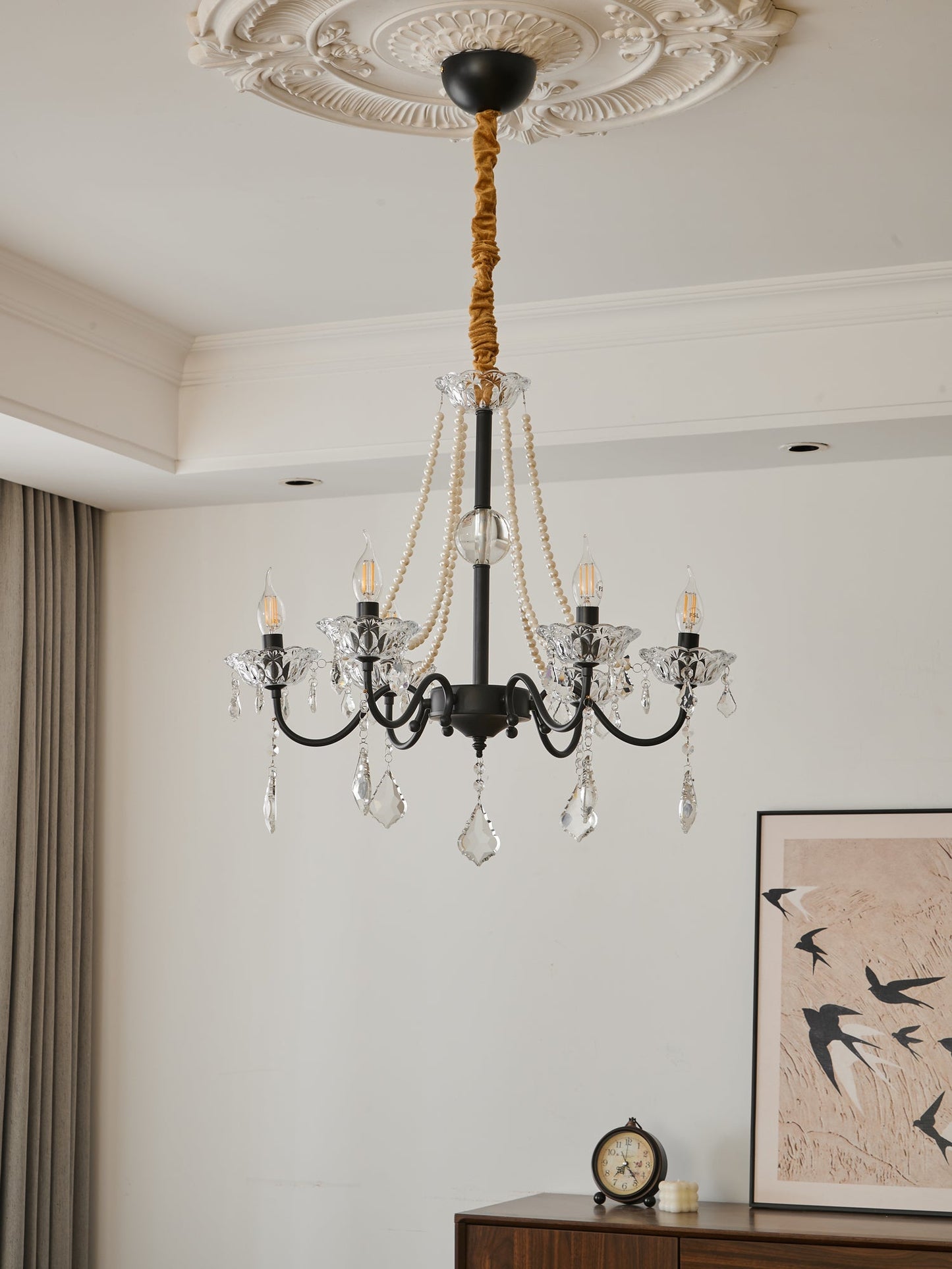 Opulence Crystal Chandelier - Elegant Design with Dimmable Lights