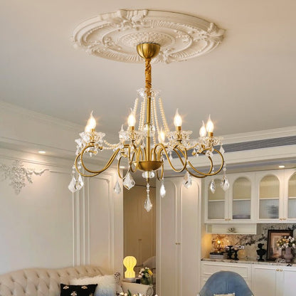 Opulent Pearl Crystal Chandelier - Elegant Design with Adjustable Heig