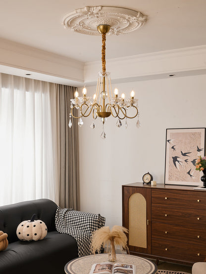 Opulent Pearl Crystal Chandelier - Elegant Design with Adjustable Heig