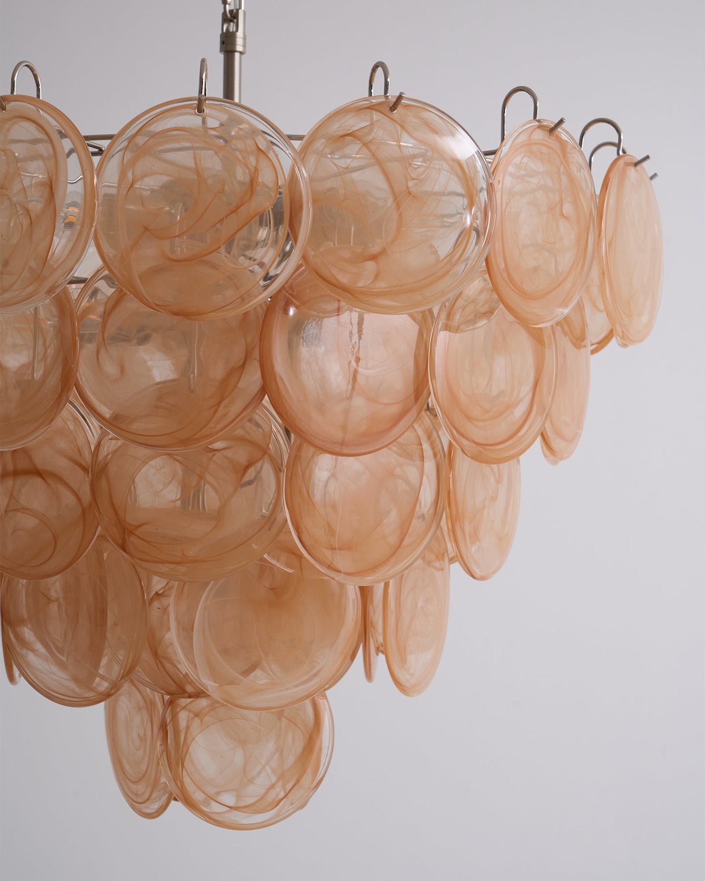 Modern Orange Glass Disc Chandelier - Elegant Design & Adjustable Heig