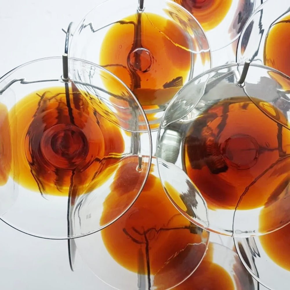 Elegant Glass Chandelier with Adjustable Height and Dimmable Lighting