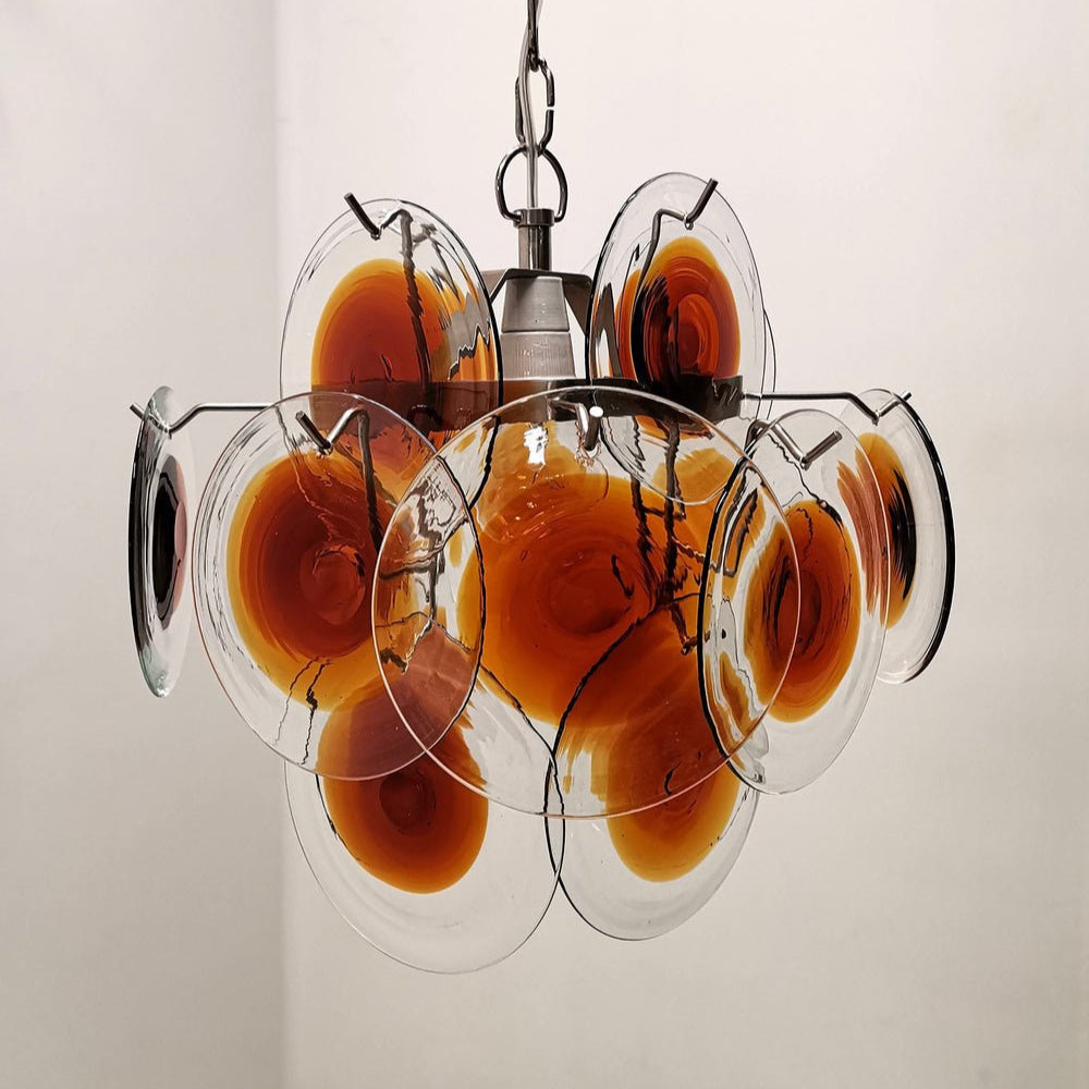 Elegant Glass Chandelier with Adjustable Height and Dimmable Lighting