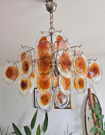 Elegant Glass Chandelier with Adjustable Height and Dimmable Lighting