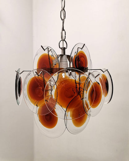 Elegant Glass Chandelier with Adjustable Height and Dimmable Lighting