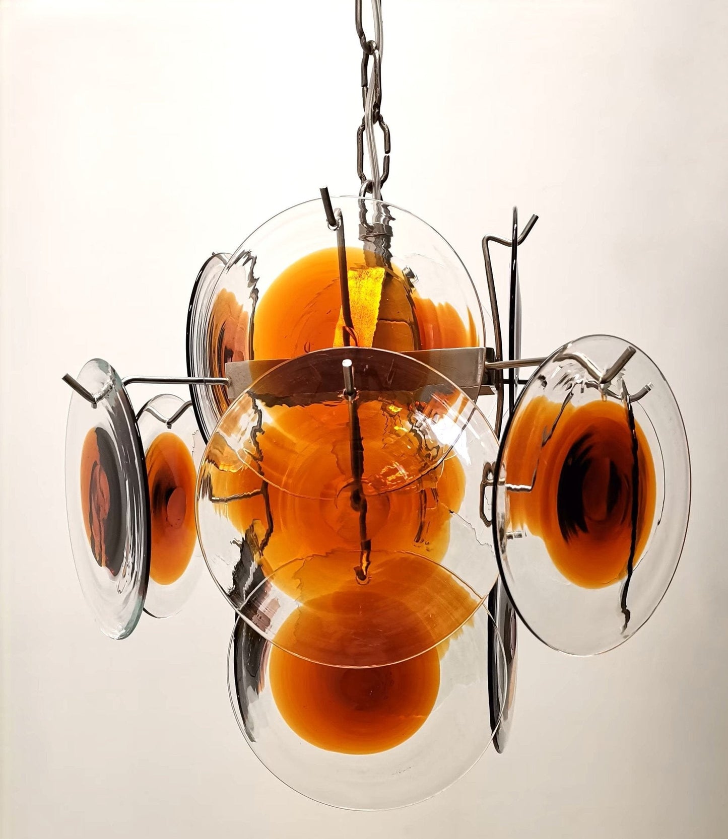 Elegant Glass Chandelier with Adjustable Height and Dimmable Lighting