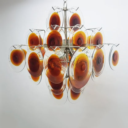 Elegant Glass Chandelier with Adjustable Height and Dimmable Lighting