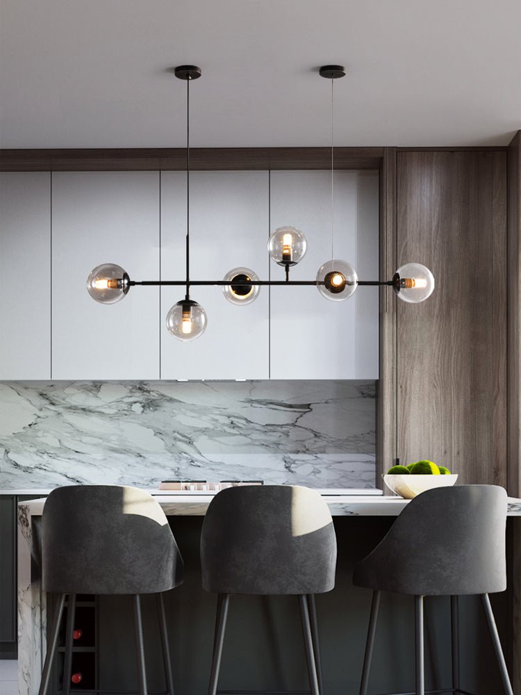 Modern Orb Chandelier - Adjustable Height, Energy-Efficient LED Lights