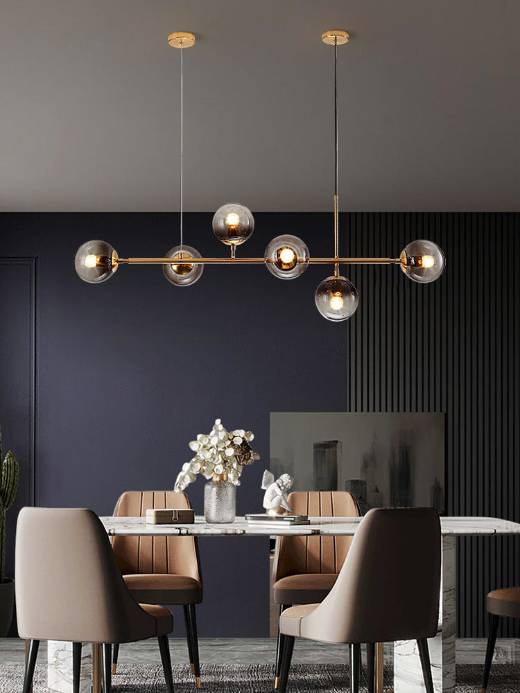 Modern Orb Chandelier - Adjustable Height, Energy-Efficient LED Lights