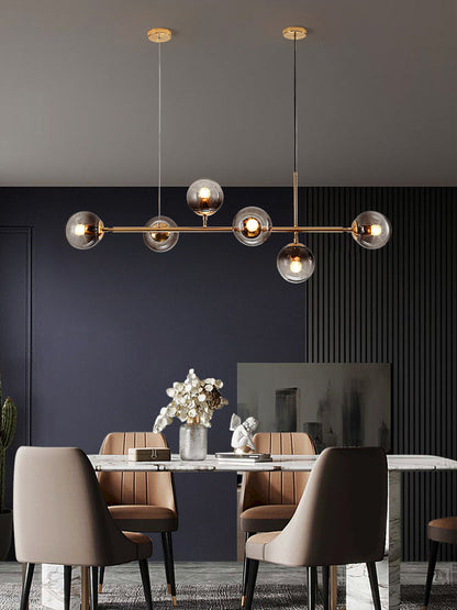 Modern Orb Chandelier - Adjustable Height, Energy-Efficient LED Lights