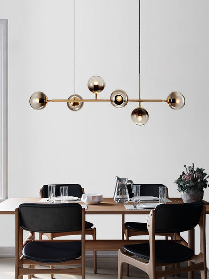 Modern Orb Chandelier - Adjustable Height, Energy-Efficient LED Lights
