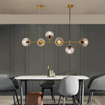 Modern Orb Chandelier - Adjustable Height, Energy-Efficient LED Lights