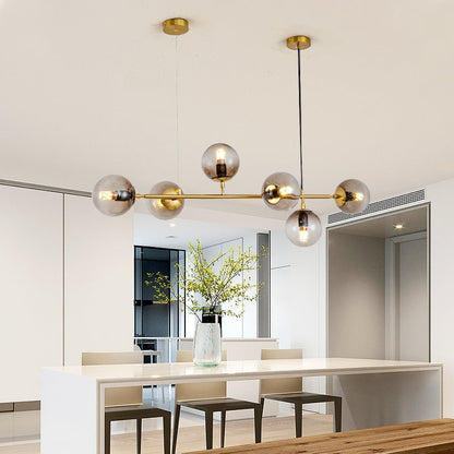 Modern Orb Chandelier - Adjustable Height, Energy-Efficient LED Lights