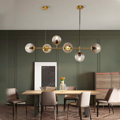 Modern Orb Chandelier - Adjustable Height, Energy-Efficient LED Lights