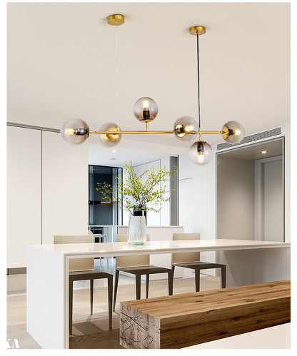 Modern Orb Chandelier - Adjustable Height, Energy-Efficient LED Lights