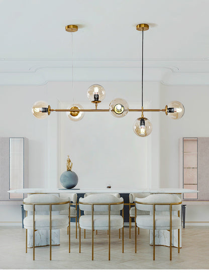 Modern Orb Chandelier - Adjustable Height, Energy-Efficient LED Lights