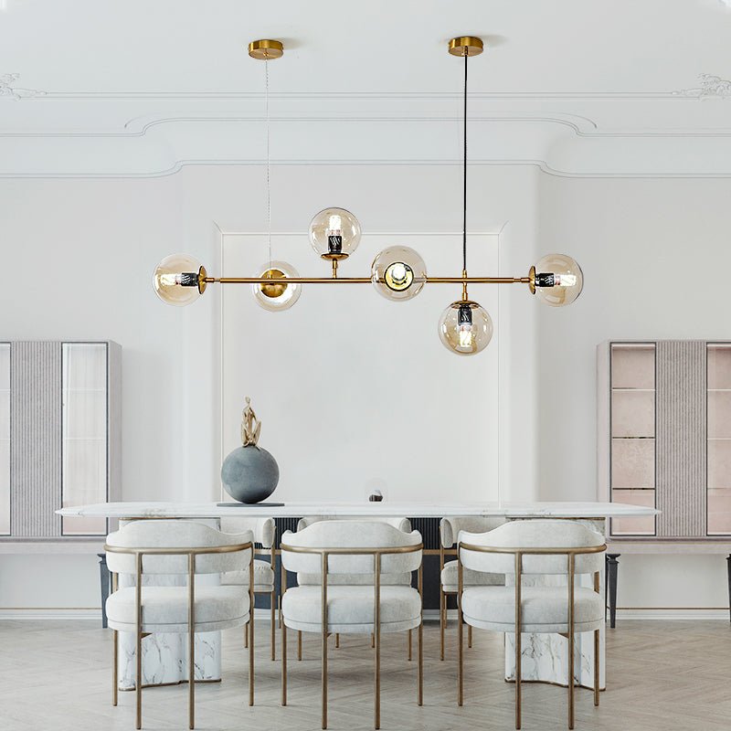 Modern Orb Chandelier - Adjustable Height, Energy-Efficient LED Lights