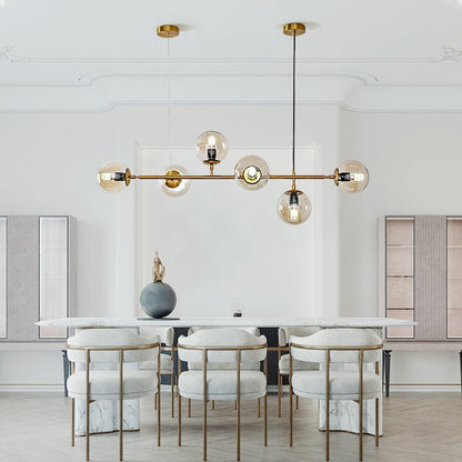 Modern Orb Chandelier - Adjustable Height, Energy-Efficient LED Lights