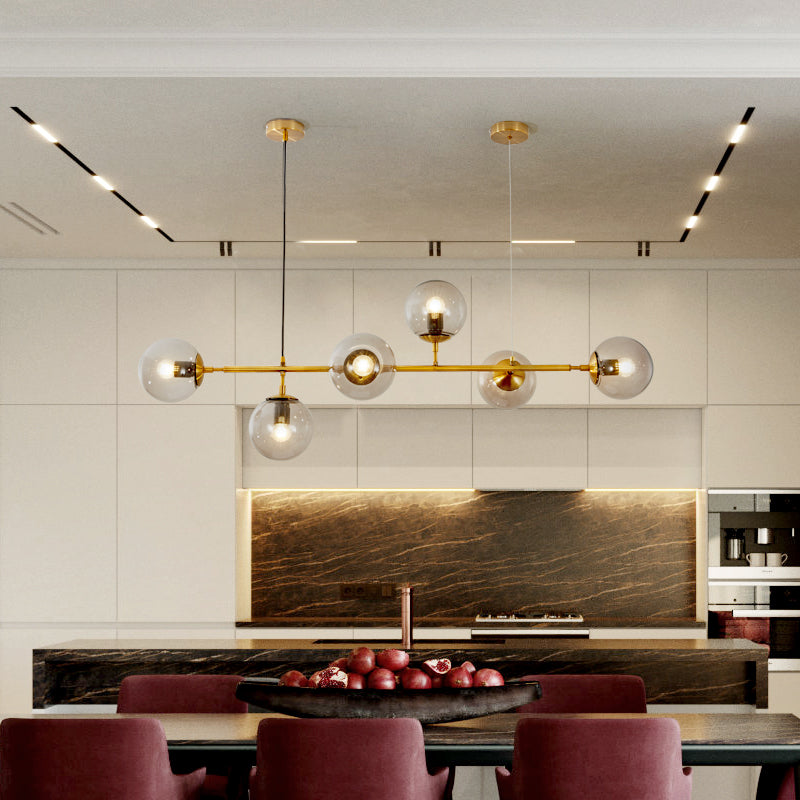 Modern Orb Chandelier - Adjustable Height, Energy-Efficient LED Lights
