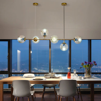 Modern Orb Chandelier - Adjustable Height, Energy-Efficient LED Lights