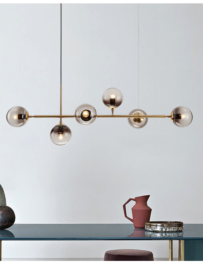 Modern Orb Chandelier - Adjustable Height, Energy-Efficient LED Lights