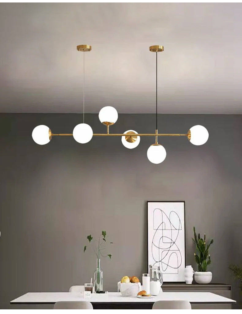 Modern Orb Chandelier - Adjustable Height, Energy-Efficient LED Lights