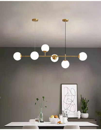 Modern Orb Chandelier - Adjustable Height, Energy-Efficient LED Lights