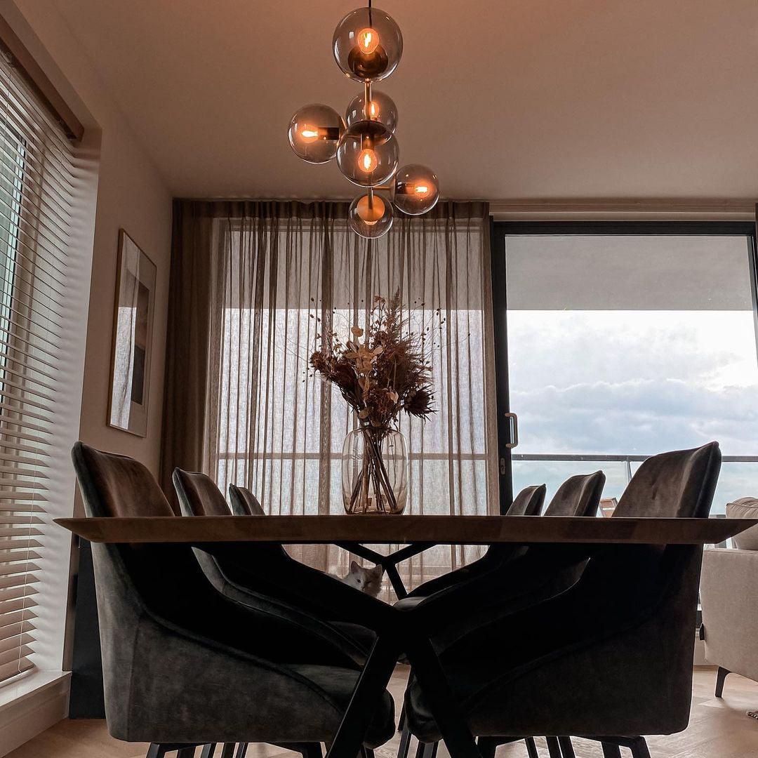 Modern Orb Chandelier - Adjustable Height, Energy-Efficient LED Lights