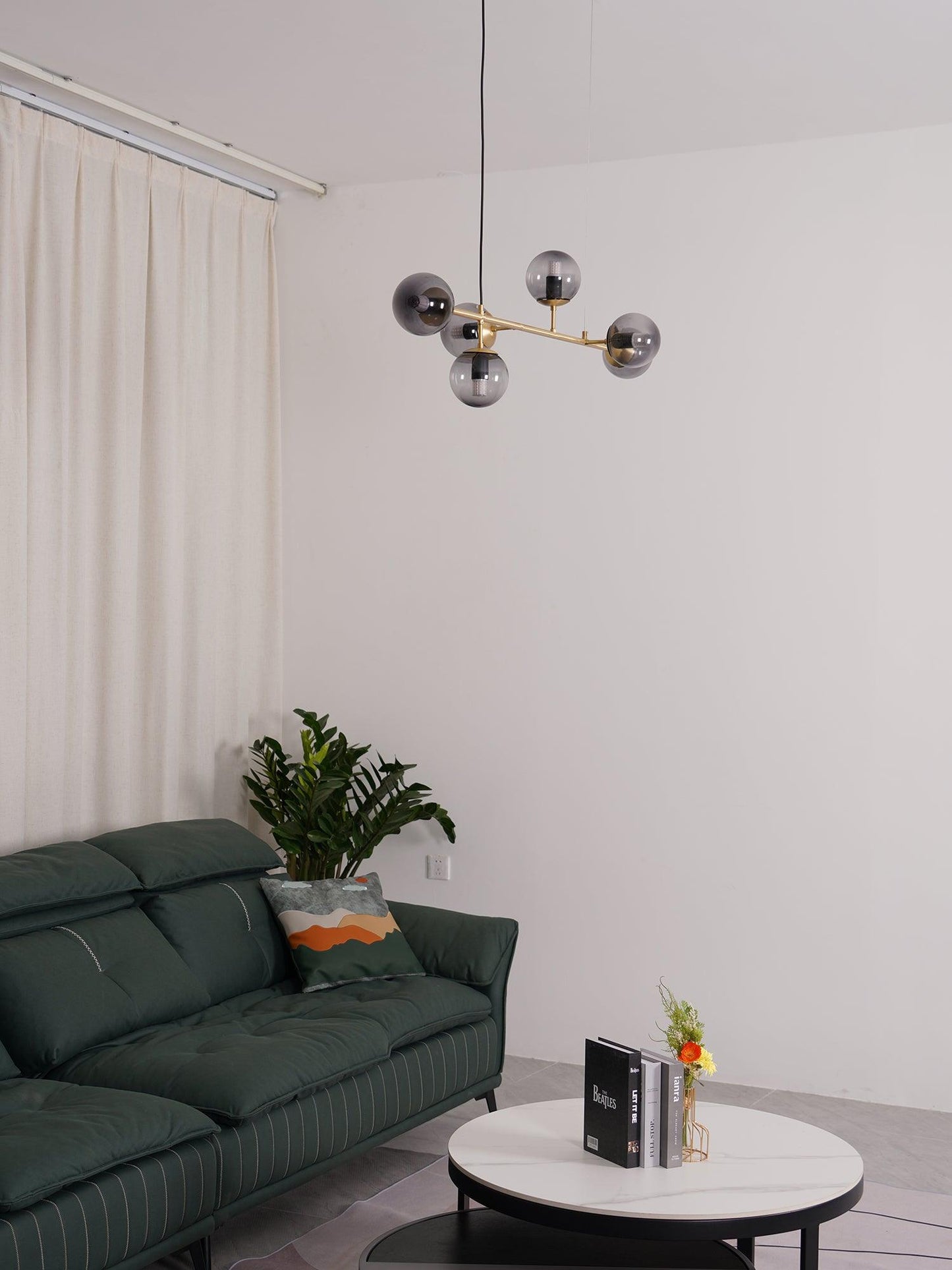 Modern Orb Chandelier - Adjustable Height, Energy-Efficient LED Lights