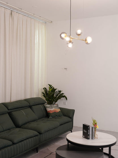 Modern Orb Chandelier - Adjustable Height, Energy-Efficient LED Lights
