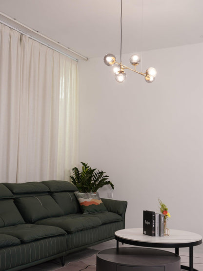 Modern Orb Chandelier - Adjustable Height, Energy-Efficient LED Lights